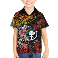 Hawaii And Japan Family Matching Off The Shoulder Long Sleeve Dress and Hawaiian Shirt Koi Fish With Kanaka Maoli