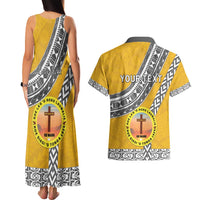 Personalised Anastasis College Couples Matching Tank Maxi Dress and Hawaiian Shirt Tonga Unique Style - Polynesian Pride