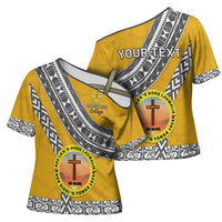 Personalised Anastasis College Cross Shoulder Shirt Tonga Unique Style - Polynesian Pride
