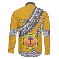 Personalised Anastasis College Family Matching Off The Shoulder Long Sleeve Dress and Hawaiian Shirt Tonga Unique Style - Polynesian Pride