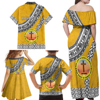 Personalised Anastasis College Family Matching Off Shoulder Maxi Dress and Hawaiian Shirt Tonga Unique Style LT05 - Polynesian Pride