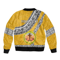 Personalised Anastasis College Sleeve Zip Bomber Jacket Tonga Unique Style - Polynesian Pride