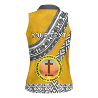 Personalised Anastasis College Women Sleeveless Polo Shirt Tonga Unique Style - Polynesian Pride