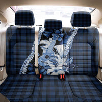 Hawaii Ukulele Back Car Seat Cover Tropical Flowers With Palaka Effect Blue Version - Polynesian Pride