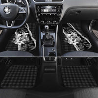 Hawaii Ukulele Car Mats Tropical Flowers With Palaka Effect Black Version - Polynesian Pride