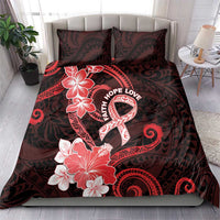Heart Health Awareness Bedding Set Warrior Wears Red Polynesian Style