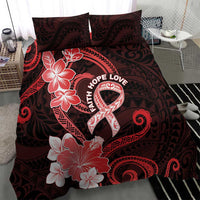 Heart Health Awareness Bedding Set Warrior Wears Red Polynesian Style