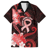 Heart Health Awareness Family Matching Short Sleeve Bodycon Dress and Hawaiian Shirt Warrior Wears Red Polynesian Style
