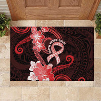 Heart Health Awareness Rubber Doormat Warrior Wears Red Polynesian Style