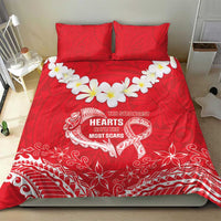 Heart Health Awareness Bedding Set Polynesian Red Ribbon