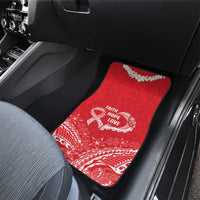Heart Health Awareness Car Mats Polynesian Red Ribbon