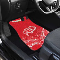 Heart Health Awareness Car Mats Polynesian Red Ribbon