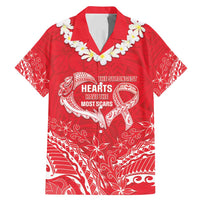 Heart Health Awareness Family Matching Mermaid Dress and Hawaiian Shirt Polynesian Red Ribbon