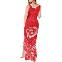 Heart Health Awareness Tank Maxi Dress Polynesian Red Ribbon