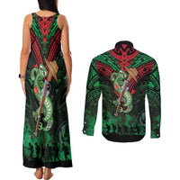 New Zealand ANZAC Day Couples Matching Tank Maxi Dress and Long Sleeve Button Shirt Aotearoa Hei Tiki