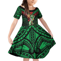 New Zealand ANZAC Day Family Matching Off Shoulder Short Dress and Hawaiian Shirt Aotearoa Hei Tiki