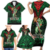 New Zealand ANZAC Day Family Matching Short Sleeve Bodycon Dress and Hawaiian Shirt Aotearoa Hei Tiki