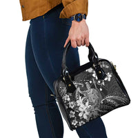 Hawaii King Kamehameha Day Shoulder Handbag Polynesian Pattern Mix Hibiscus Black LT05 - Polynesian Pride