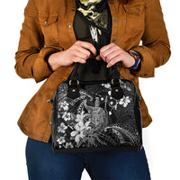 Hawaii King Kamehameha Day Shoulder Handbag Polynesian Pattern Mix Hibiscus Black LT05 - Polynesian Pride