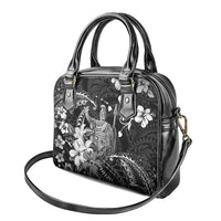 Hawaii King Kamehameha Day Shoulder Handbag Polynesian Pattern Mix Hibiscus Black LT05 - Polynesian Pride