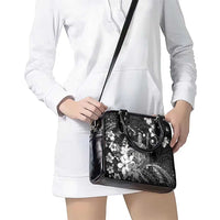 Hawaii King Kamehameha Day Shoulder Handbag Polynesian Pattern Mix Hibiscus Black LT05 - Polynesian Pride