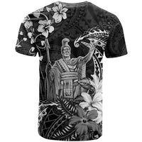 Hawaii King Kamehameha Day T Shirt Polynesian Pattern Mix Hibiscus Black