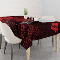 Hawaii King Kamehameha Day Tablecloth Polynesian Pattern Mix Hibiscus Red LT05 - Polynesian Pride