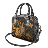 Hawaii King Kamehameha Day Shoulder Handbag Polynesian Pattern Mix Hibiscus Gold LT05 - Polynesian Pride
