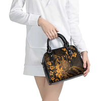 Hawaii King Kamehameha Day Shoulder Handbag Polynesian Pattern Mix Hibiscus Gold LT05 - Polynesian Pride