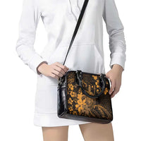 Hawaii King Kamehameha Day Shoulder Handbag Polynesian Pattern Mix Hibiscus Gold LT05 - Polynesian Pride