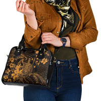 Hawaii King Kamehameha Day Shoulder Handbag Polynesian Pattern Mix Hibiscus Gold LT05 - Polynesian Pride