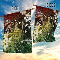 Hawaii King Kamehameha Day Garden Flag Polynesian Pattern Mix Hibiscus Reggae