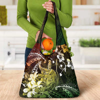 Hawaii King Kamehameha Day Grocery Bag Polynesian Pattern Mix Hibiscus Reggae LT05 - Polynesian Pride
