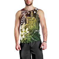 Hawaii King Kamehameha Day Men Tank Top Polynesian Pattern Mix Hibiscus Reggae