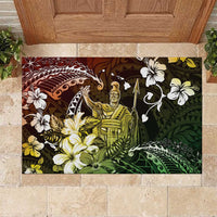 Hawaii King Kamehameha Day Rubber Doormat Polynesian Pattern Mix Hibiscus Reggae LT05 Reggae - Polynesian Pride