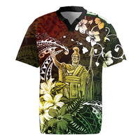 Hawaii King Kamehameha Day Rugby Jersey Polynesian Pattern Mix Hibiscus Reggae LT05 Reggae - Polynesian Pride