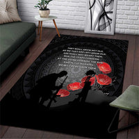 Cook Islands ANZAC Day Area Rug Soldier Silhouette Remembrance LT05 Black - Polynesian Pride
