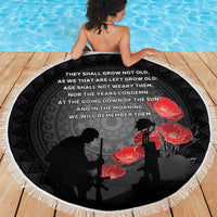 Cook Islands ANZAC Day Beach Blanket Soldier Silhouette Remembrance LT05 - Polynesian Pride