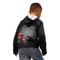 Cook Islands ANZAC Day Kid Hoodie Soldier Silhouette Remembrance