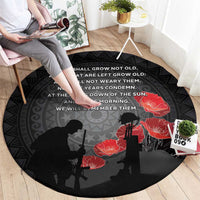 Cook Islands ANZAC Day Round Carpet Soldier Silhouette Remembrance