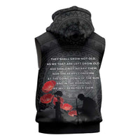 Cook Islands ANZAC Day Sleeveless Zip Hoodie Soldier Silhouette Remembrance
