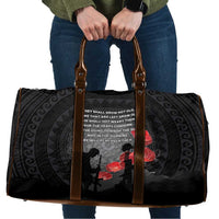 Cook Islands ANZAC Day Travel Bag Soldier Silhouette Remembrance LT05 Black - Polynesian Pride