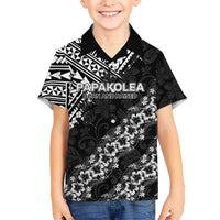 Hawaii Papakolea Born And Raised Kid Hawaiian Shirt Hawaiian Tribal Pattern LT05 Kid Black - Polynesian Pride