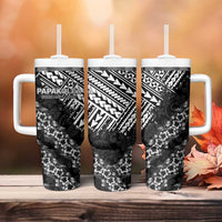 Hawaii Papakolea Born And Raised Tumbler With Handle Hawaiian Tribal Pattern LT05 - Polynesian Pride