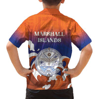 Marshall Islands Fishermen's Day Family Matching Off Shoulder Short Dress and Hawaiian Shirt It's Fishing Time LT05 - Polynesian Pride