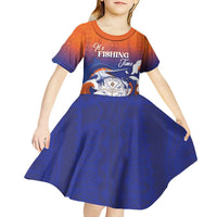 Marshall Islands Fishermen's Day Kid Short Sleeve Dress It's Fishing Time LT05 - Polynesian Pride