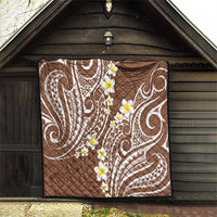 Plumeria With Brown Polynesian Tattoo Pattern Quilt LT05 - Polynesian Pride