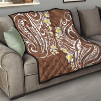 Plumeria With Brown Polynesian Tattoo Pattern Quilt LT05 - Polynesian Pride