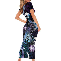 Personalised Polynesia Suicide Prevention Awareness Short Sleeve Bodycon Dress No Story Should End Too Soon