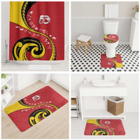 Papua New Guinea Independence Bathroom Set Special Style Red Version LT05 Shower Curtain Only Red - Polynesian Pride